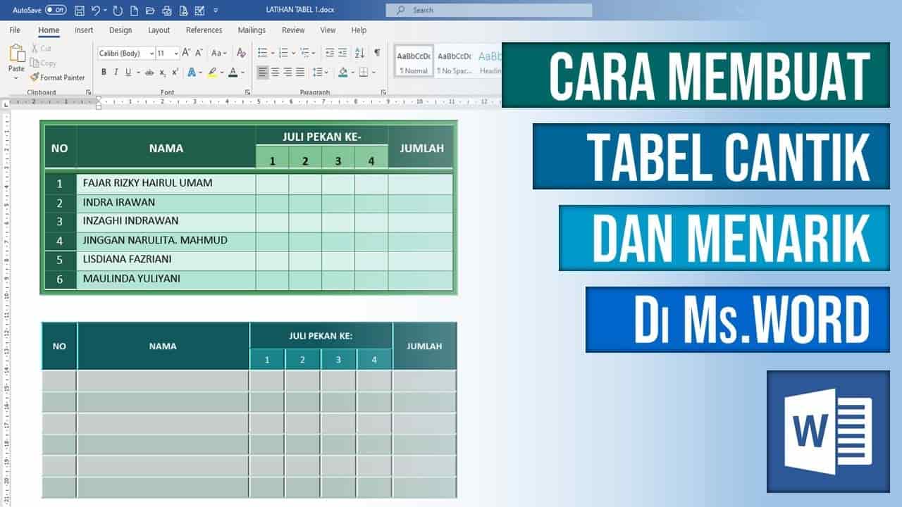 Cara Membuat Tabel di Microsoft Word