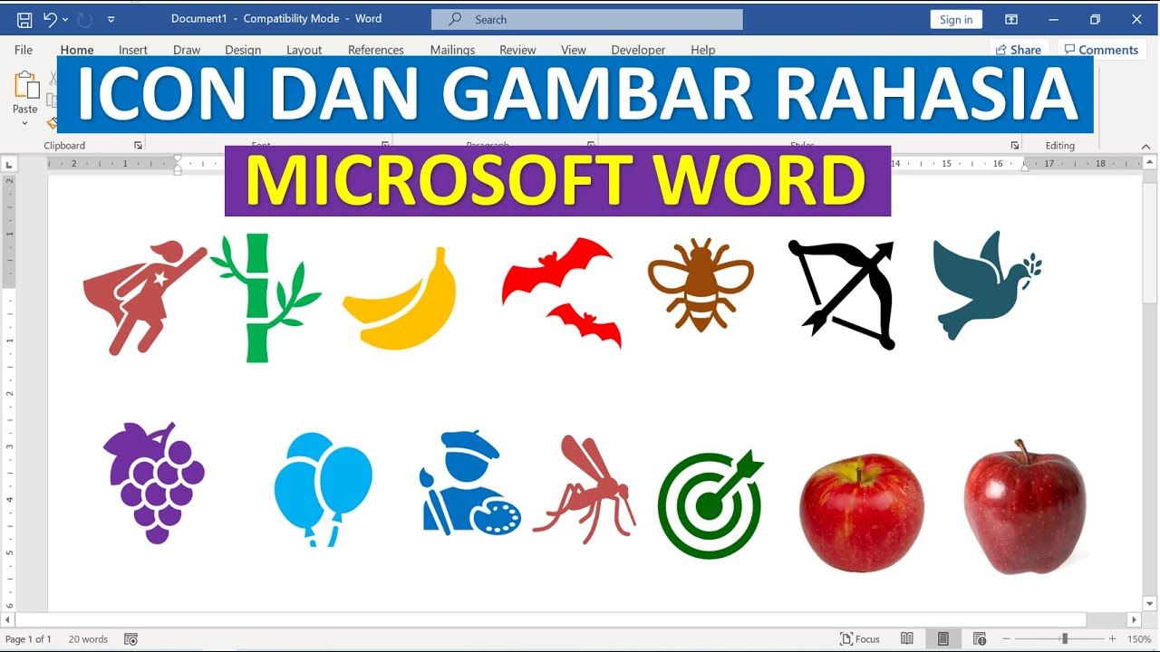 Ikon pada MS Word