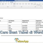 cara buat tabel di word