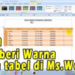 cara mewarnai tabel di word