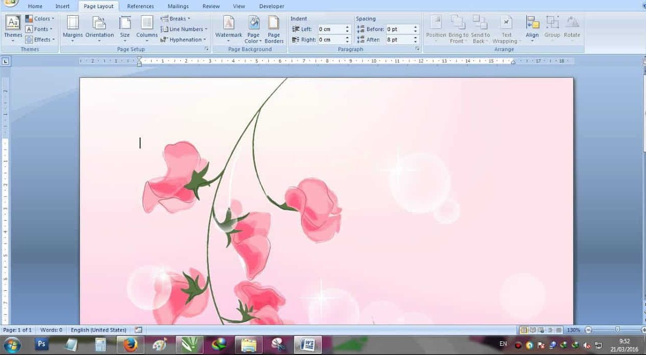 cara membuat background gambar di word