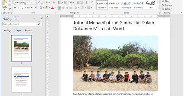 cara menyisipkan gambar pada microsoft word