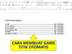 Cara Membuat Garis Titik Titik di Word