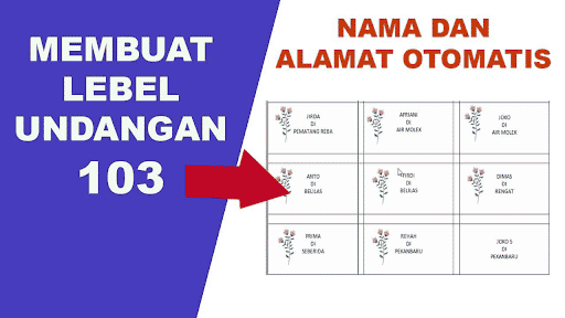 Cara Membuat Label Undangan 103 di Excel 2007