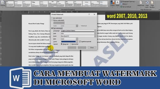 Cara Membuat Watermark di Word