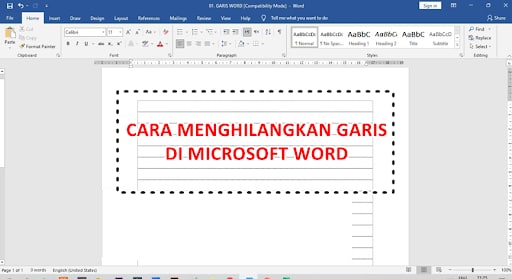 Cara Menghilangkan Garis di Word