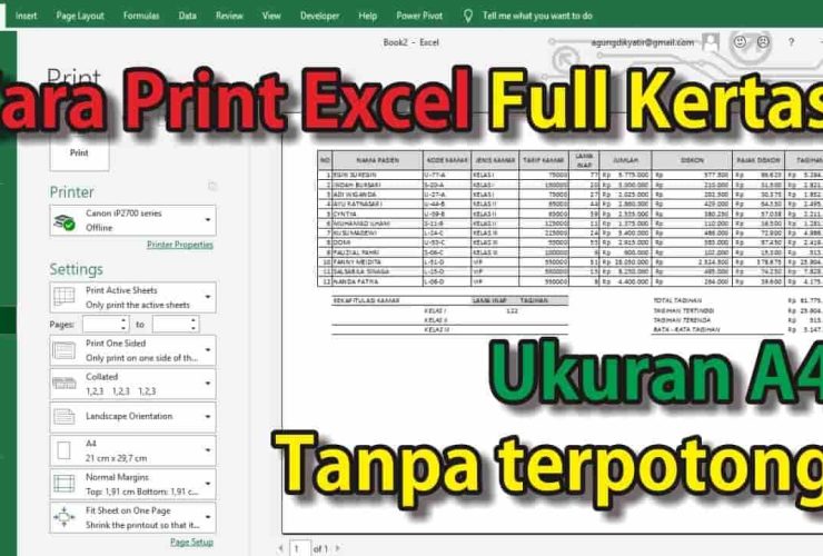 Cara Print Excel Agar Full Kertas A4 dengan Gampang