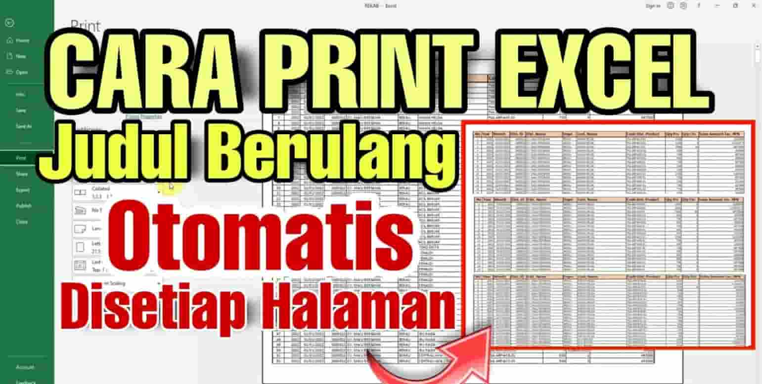 Cara Print Judul Berulang di Excel dengan Mudah