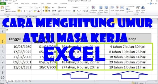 Rumus Excel Menghitung Masa Kerja