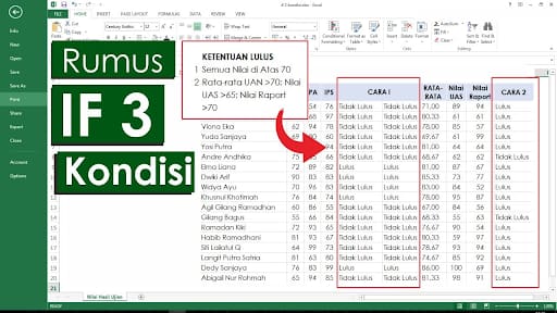 Rumus IF pada Excel 3 Kondisi