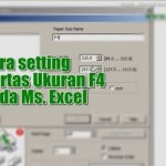 Ukuran Kertas F4 di Excel