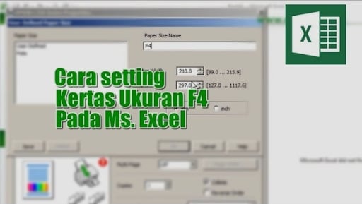 Ukuran Kertas F4 di Excel